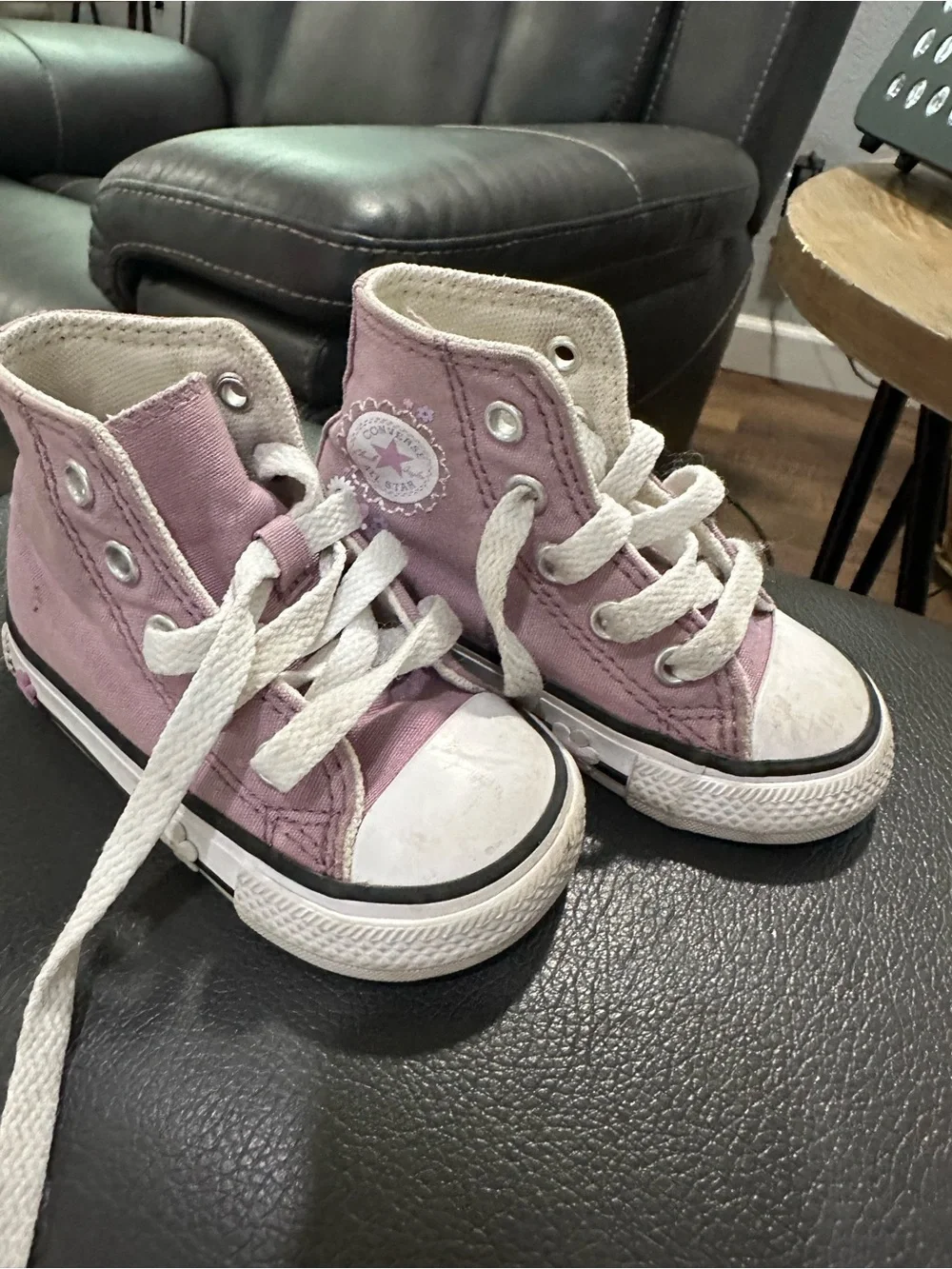 Converse Kids High-Top Canvas Sneakers in Lavender